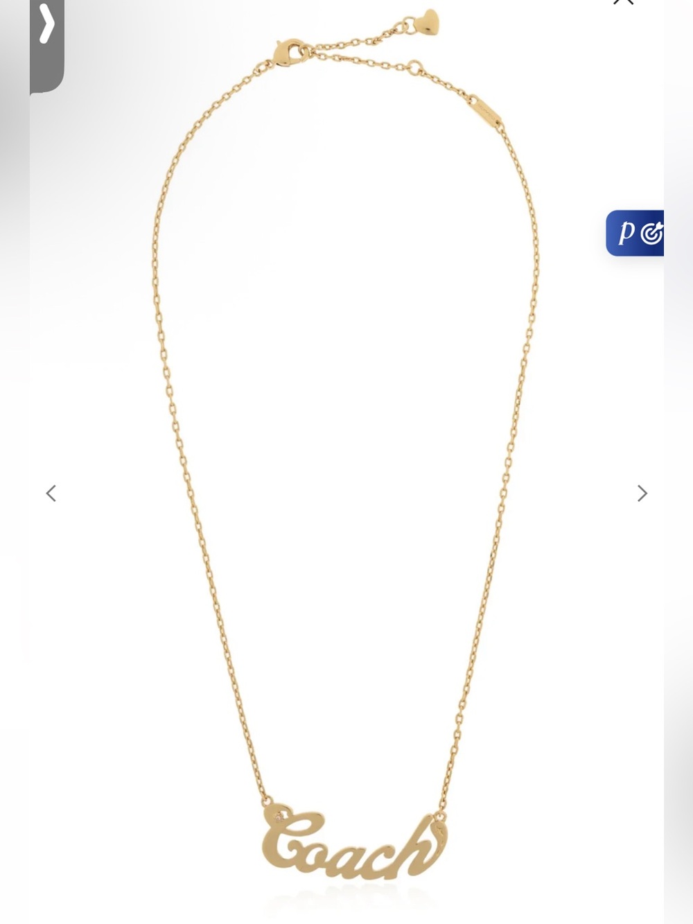 Coach Gold Script Nameplate Necklace SOLD OUT! NOT AVAILABLE IN GOLD TONE ON WS!